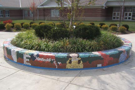 Heritage Middle School Broken Tile Mosaic Installation