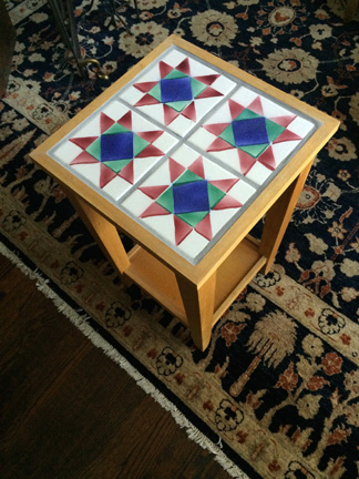 Amish Star Quilt Pattern Tile End Table